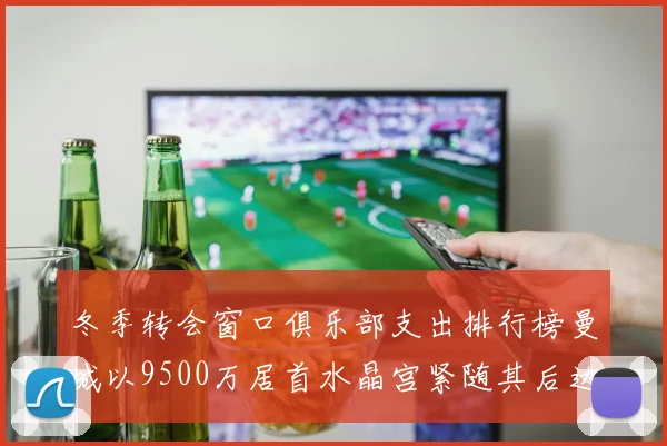 冬季转会窗口俱乐部支出排行榜曼城以9500万居首水晶宫紧随其后达8970万